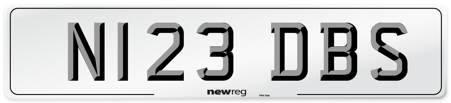 N123 DBS Number Plate from New Reg